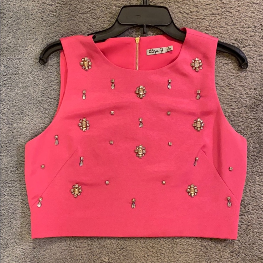 Eliza J pink semi formal top